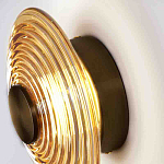 Бра с рельефным круглым плафоном янтарного цвета Savio Glass Disc Light варинант исполнения - 2 | Loft Concept в Екатеринбурге