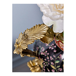 Ваза из фарфора черная с цветочной росписью и бронзовыми элементами Spring Garden варинант исполнения - 4 | Loft Concept в Екатеринбурге