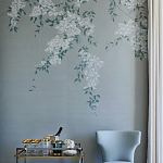 Обои ручная роспись Jasmine Standard colourway on Wood Ash slub silk варинант исполнения - 2 | Loft Concept в Екатеринбурге