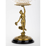 Чаша стеклянная прозрачная на бронзовой подставке с фигуркой девушки Eden Garden варинант исполнения - 2 | Loft Concept в Екатеринбурге