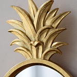 Зеркало овальной формы с золотистой рамкой и декоративной верхушкой в виде ананаса Pineapple Shine  варинант исполнения - 3 | Loft Concept в Екатеринбурге