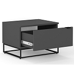 Тумба прикроватная цвета графит с ящиками Strict Lines варинант исполнения - 3 | Loft Concept в Екатеринбурге