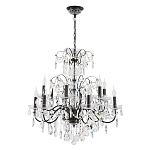Люстра с хрустальными подвесками и металлическим основанием Диаметр 80 см Rococo Iron & Crystal Chandelier варинант исполнения - 1 | Loft Concept в Екатеринбурге