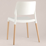 Пластиковый стул на ножках из массива бука Ferret White варинант исполнения - 5 | Loft Concept в Екатеринбурге