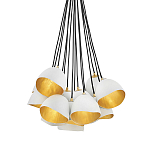 Люстра с 15-ю белыми  плафонами с золотой внутренней поверхностью Hinkley варинант исполнения - 1 | Loft Concept в Екатеринбурге