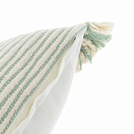 Чехол на подушку мятного цвета с бахромой и объемным узором Ethnic mix варинант исполнения - 3 | Loft Concept в Екатеринбурге