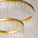 Люстра двухъярусная с золотого цвета и прозрачными подвесками Pettico варинант исполнения - 9 | Loft Concept в Екатеринбурге