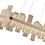 Люстра подвесная прямоугольная с рифлёными прозрачными элементами и золотым основанием Aurea Vista варинант исполнения - 2 | Loft Concept в Екатеринбурге