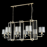 Люстра прямоугольной формы с 8-ю цилиндрическими плафонами из стекла Laurent варинант исполнения - 8 | Loft Concept в Екатеринбурге