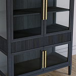 Витрина Primo со стеклянными фасадами и 2 ящиками Черный дуб варинант исполнения - 3 | Loft Concept в Екатеринбурге