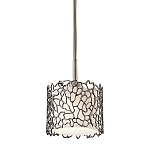 Подвесной светильник с цилиндрическим белым плафоном с ажурным узором цвета олово Kichler варинант исполнения - 1 | Loft Concept в Екатеринбурге