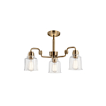 Люстра цвета латунь с 3-мя прозрачными стеклянными плафонами Kichler варинант исполнения - 3 | Loft Concept в Екатеринбурге