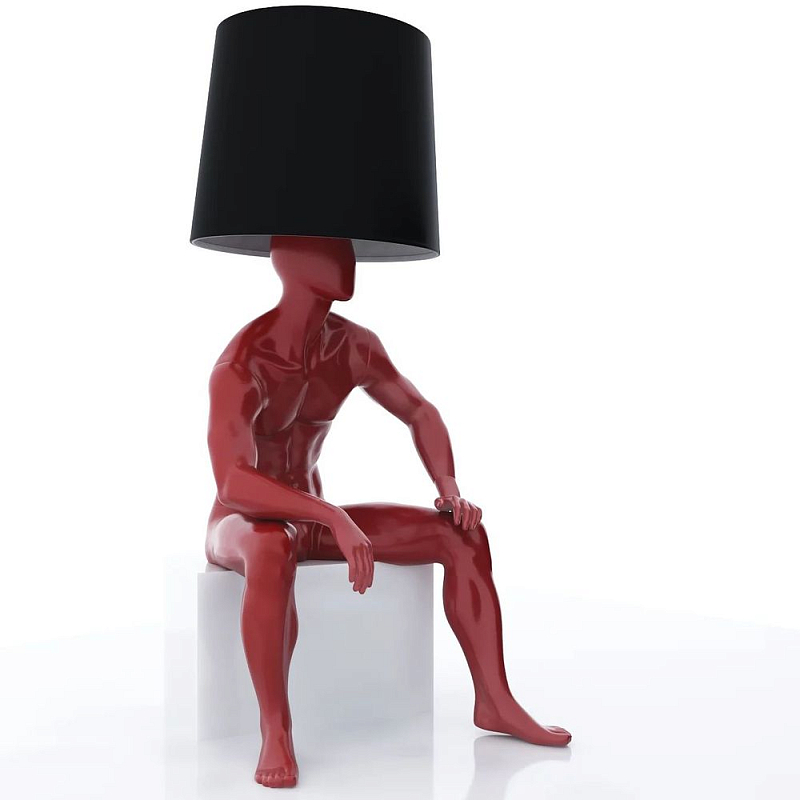 Лампа MALE MANNEQUIN LAMP с абажуром  Глянцевый черный Черный матовый Глянцевый белый Белый матовый Серый матовый Золотой Красный Шампань в Екатеринбурге | Loft Concept 