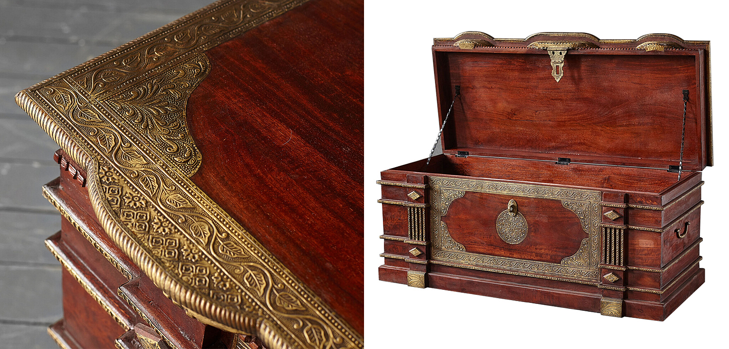 Сундук с латунной чеканкой Tejas Indian Inlaid Chest Сундук с латунной чеканкой Tejas Indian Inlaid Chest - Loft-Concept в Екатеринбурге