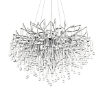 Люстра подвесная с прозрачными стеклянными подвесками в форме капель Диаметр 80 см Droplet Chandelier варинант исполнения - 7 | Loft Concept в Екатеринбурге