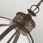 Подвесной светильник бронзового цвета с прозрачным стеклянным плафоном в форме шара в индустриальном стиле на цепи 4 лампы Feiss варинант исполнения - 5 | Loft Concept в Екатеринбурге