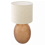 Настольная лампа с тканевым бежевым абажуром на овальном основании Beige Lampshade on Oval Base варинант исполнения - 1 | Loft Concept в Екатеринбурге