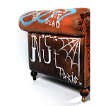 Диван Честерфильд граффити graffiti Orange Sofa натуральная кожа варинант исполнения - 7 | Loft Concept в Екатеринбурге