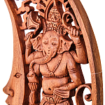 Панно из дерева Ганеша и месяц Panel With Animals варинант исполнения - 2 | Loft Concept в Екатеринбурге