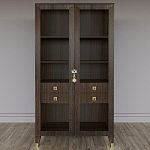 Дизайнерский шкаф витрина Elsa Dreams Walnut с 4-мя ящиками варинант исполнения - 1 | Loft Concept в Екатеринбурге