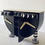 Дизайнерский комод полукруглый черный с 3-мя фактурным ящиками Occasion варинант исполнения - 2 | Loft Concept в Екатеринбурге