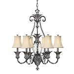 Люстра с 7-ю кремовыми текстильными абажурами Hinkley варинант исполнения - 1 | Loft Concept в Екатеринбурге