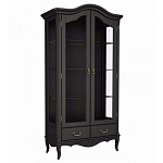 Витрина черная двухдверная из массива бука в стиле прованс Black Provence варинант исполнения - 1 | Loft Concept в Екатеринбурге