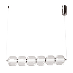 Люстра линейная с 6-ю прозрачными стеклянными плафонами округлой формы HANDLE GRAPE варинант исполнения - 2 | Loft Concept в Екатеринбурге