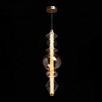 Подвесной светильник с вертикальной композицией из прозрачных и янтарных стеклянных шаров и ромбов Gabriel Scott Luna варинант исполнения - 3 | Loft Concept в Екатеринбурге