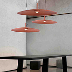 Подвесной светильник круглой формы с коричневым металлическим абажуром Halo Drift варинант исполнения - 3 | Loft Concept в Екатеринбурге