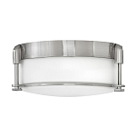 Потолочный светильник для ванных комнат цвета никель с плафоном из опалового стекла и декоративными держателями Hinkley варинант исполнения - 1 | Loft Concept в Екатеринбурге