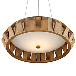Люстра круглая из толстых деревянных реек Wooden Slats варинант исполнения - 3 | Loft Concept в Екатеринбурге