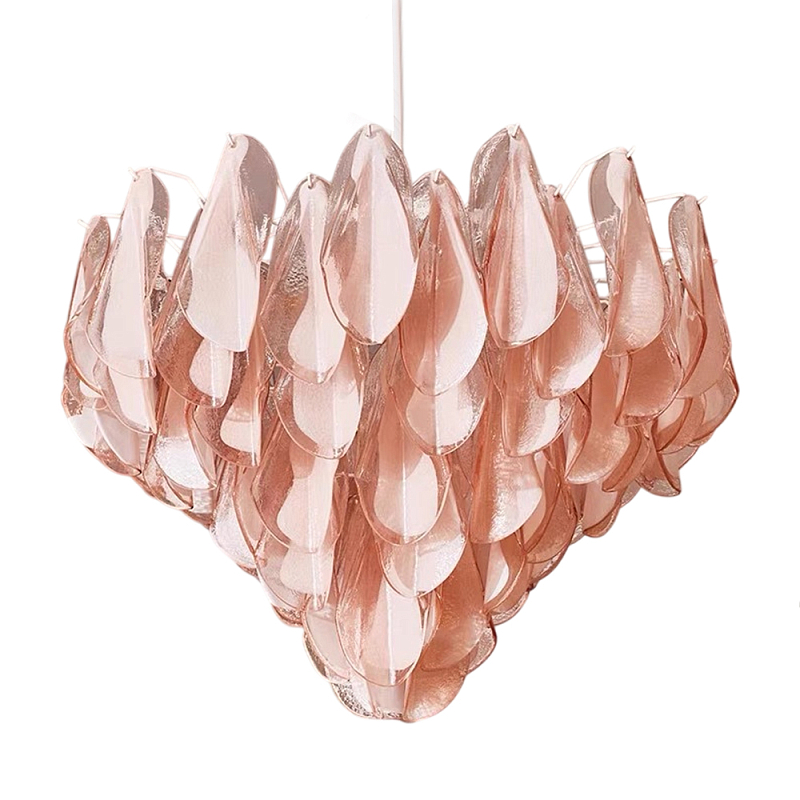 Люстра с каскадом из стекляных розовых лепестков Petalled Illuminator Белый Розовый в Екатеринбурге | Loft Concept 