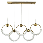 Линейная люстра с плафонами в виде пяти колец Five Rings Gilbertine Linear Chandelier варинант исполнения - 2 | Loft Concept в Екатеринбурге