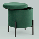Зеленый пуф на черных ножках SANJAY варинант исполнения - 2 | Loft Concept в Екатеринбурге