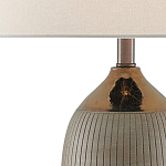 Настольная лампа керамическая с тканевым цилиндрическим абажуром Bullet варинант исполнения - 1 | Loft Concept в Екатеринбурге