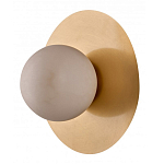 Бра круглое с плафоном из натурального камня на латунном основании Cryptocrystalline Stone варинант исполнения - 1 | Loft Concept в Екатеринбурге