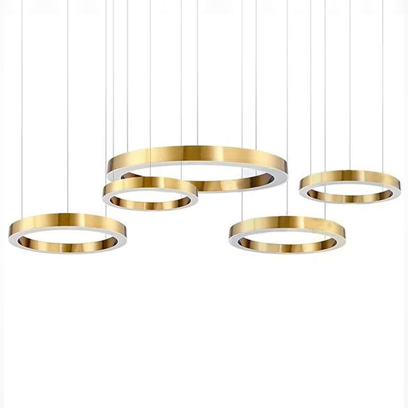 Люстра Light Ring Horizontal Латунь Глянцевое золото Латунь в Екатеринбурге | Loft Concept 