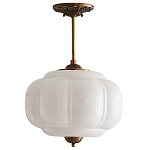 Подвесной светильник с абажуром из молочного стекла Vintage Charm варинант исполнения - 1 | Loft Concept в Екатеринбурге