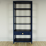 Стеллаж Elsa Dreams Blue со стеклянными полками и ящиком варинант исполнения - 4 | Loft Concept в Екатеринбурге