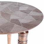 Кофейный столик с рельефной столешницей из металла Aplika Bronze варинант исполнения - 4 | Loft Concept в Екатеринбурге