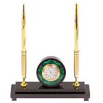 Часы настольные с двумя ручками из натурального камня Stone Clock варинант исполнения - 6 | Loft Concept в Екатеринбурге