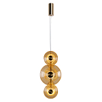 Подвесной светильник светодиодный со стеклянными плафонами янтарного цвета в форме дисков Savio Glass Disc варинант исполнения - 2 | Loft Concept в Екатеринбурге