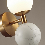 Бра с шарообразным матовым плафоном и шаром из камня на металлическом основании Orb Essence варинант исполнения - 6 | Loft Concept в Екатеринбурге