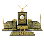 Настольный письменный набор из змеевика  и бронзы с декором в виде орла в подарочной упаковке Successful Leader варинант исполнения - 1 | Loft Concept в Екатеринбурге