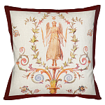 Декоративная подушка бежевая с растительным орнаментом Raffael Angel Beige Red Cushion варинант исполнения - 1 | Loft Concept в Екатеринбурге