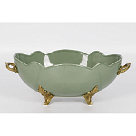 Чаша зеленого цвета из фарфора с волнообразным краем Eden Garden porcelain and bronze варинант исполнения - 3 | Loft Concept в Екатеринбурге