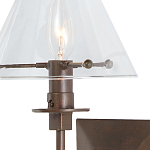 Бра с прозрачным стеклянным абажуром в форме конуса Bartolomeo Bronze варинант исполнения - 1 | Loft Concept в Екатеринбурге