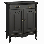 Буфет черный из массива бука с ящиком и 2-мя дверцами в стиле прованс Black Provence варинант исполнения - 1 | Loft Concept в Екатеринбурге