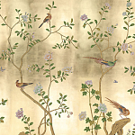 Обои ручная роспись Badminton Deep Rich Gold gilded paper варинант исполнения - 2 | Loft Concept в Екатеринбурге